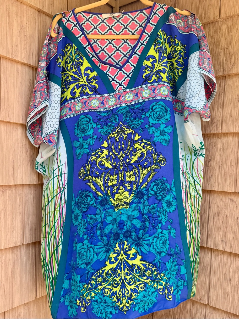 Charlotte Sparre 100% Silk, Colourful Printed Tunic/Dress, Size M